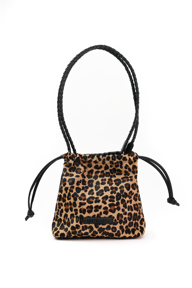 Cartera Clara <br/> Pelo Leopardo con Negro