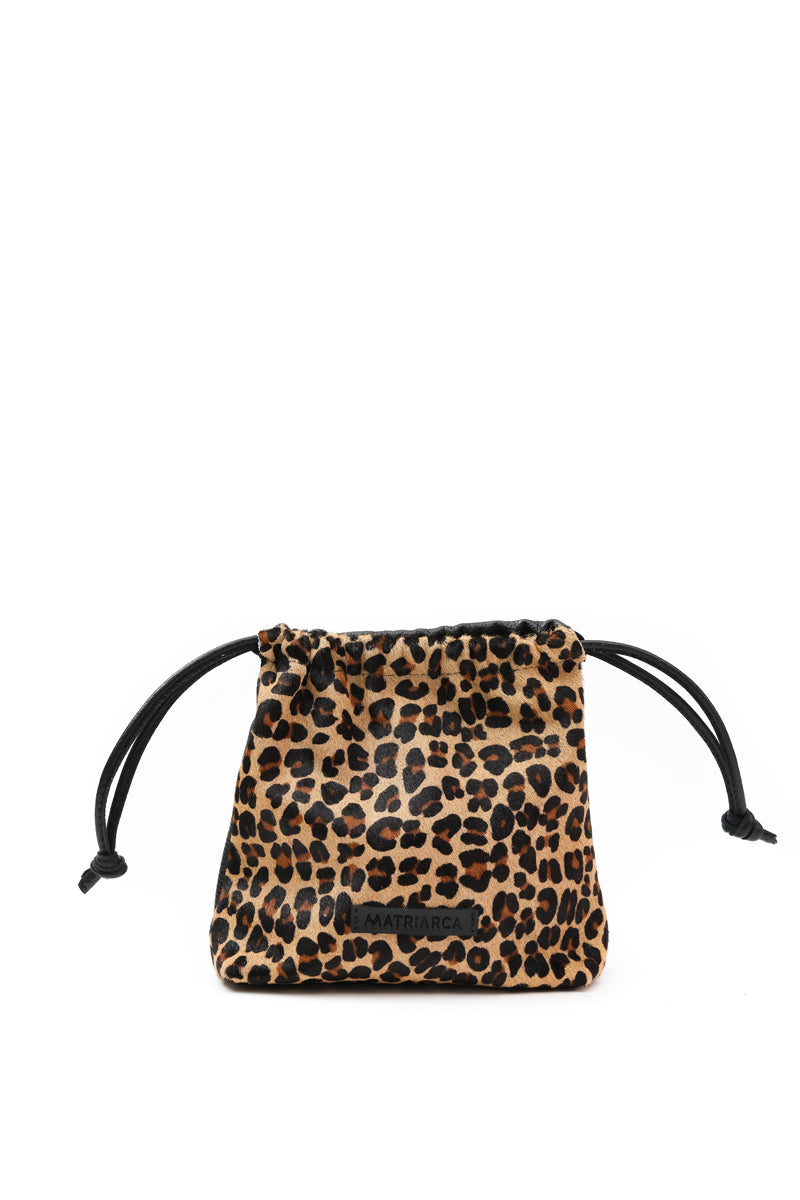 Cartera Clara <br/> Pelo Leopardo con Negro