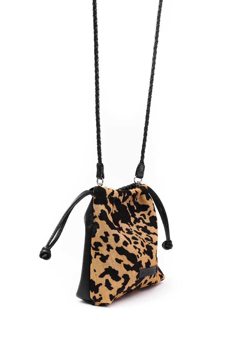 Cartera Clara <br/> Pelo Manchas con Negro