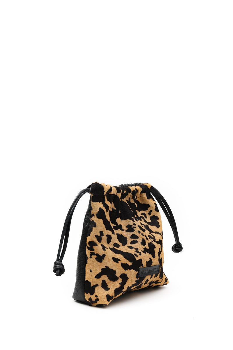 Cartera Clara <br/> Pelo Manchas con Negro