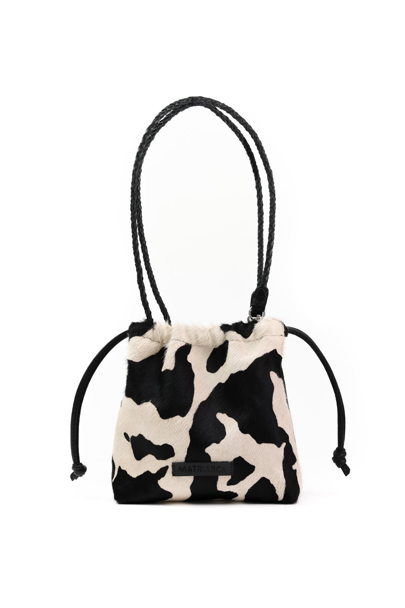 Cartera Clara <br/> Pelo Vaca con Negro