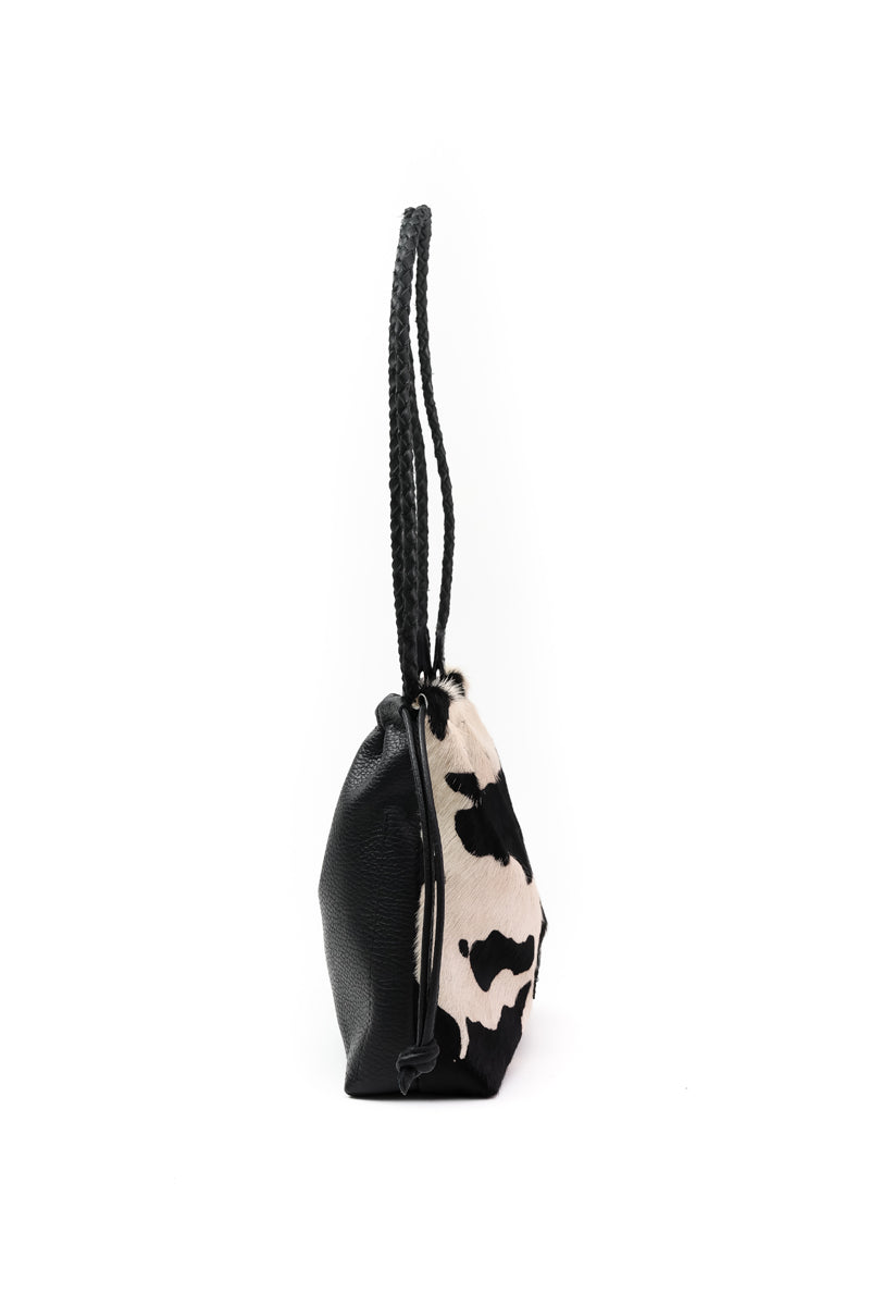 Cartera Clara <br/> Pelo Vaca con Negro