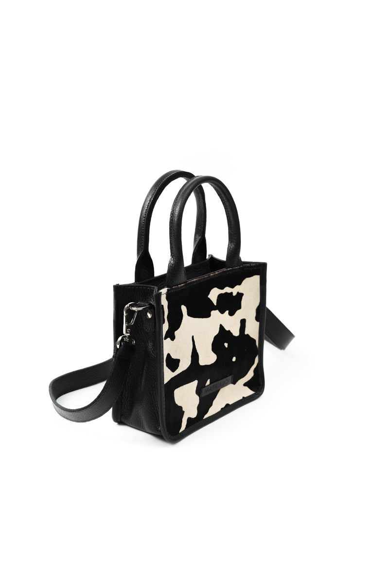 Cartera Jacinta <br/> Pelo Vaca con negro