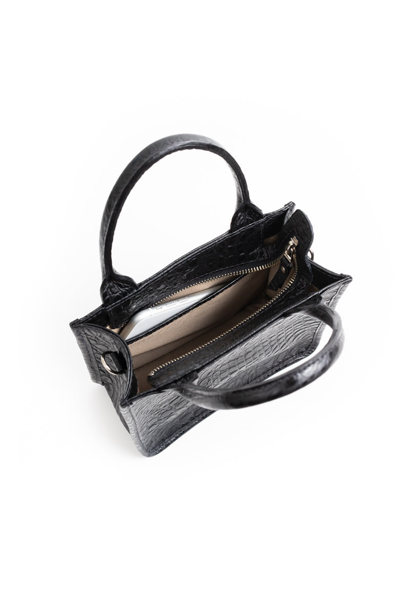 Cartera Jacinta <br/> Negro Croco