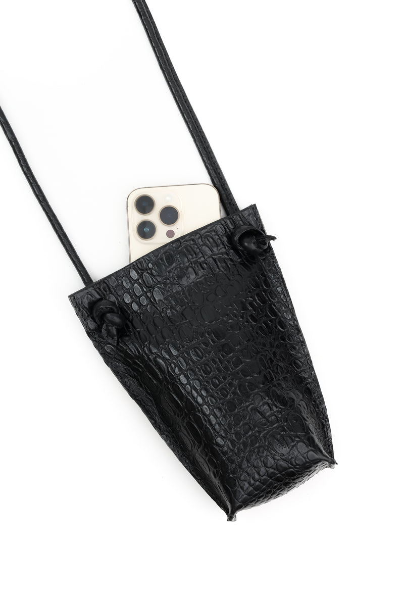 Porta celular NUEVO Sofía <br/> croco negro