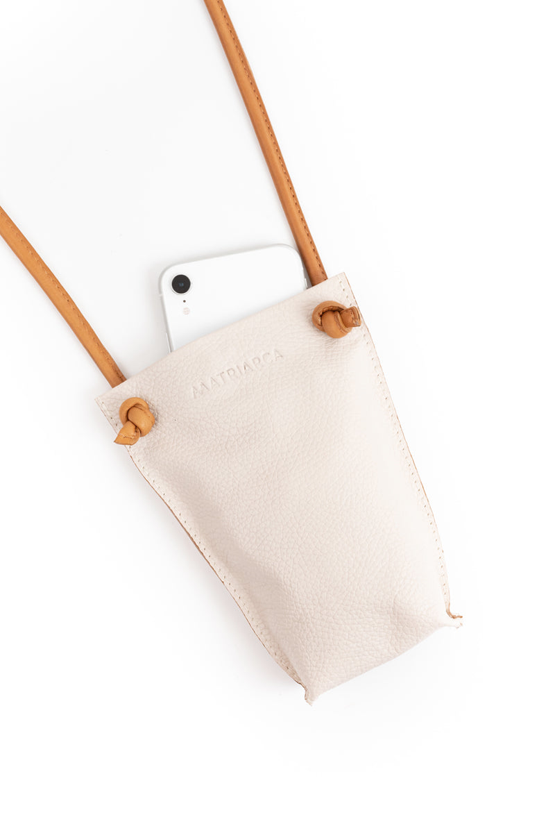 Porta celular NUEVO Sofía <br/> Marfil con camel