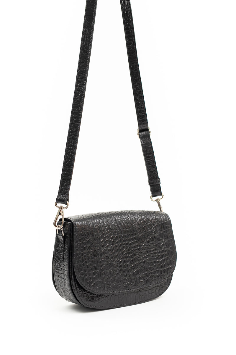 Cartera Amanda <br/> croco negro