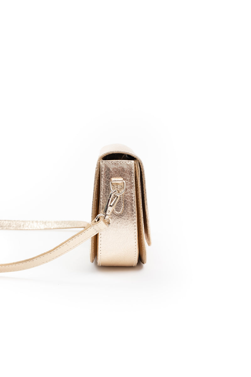 Cartera Amanda <br/> Dorado champaña craque