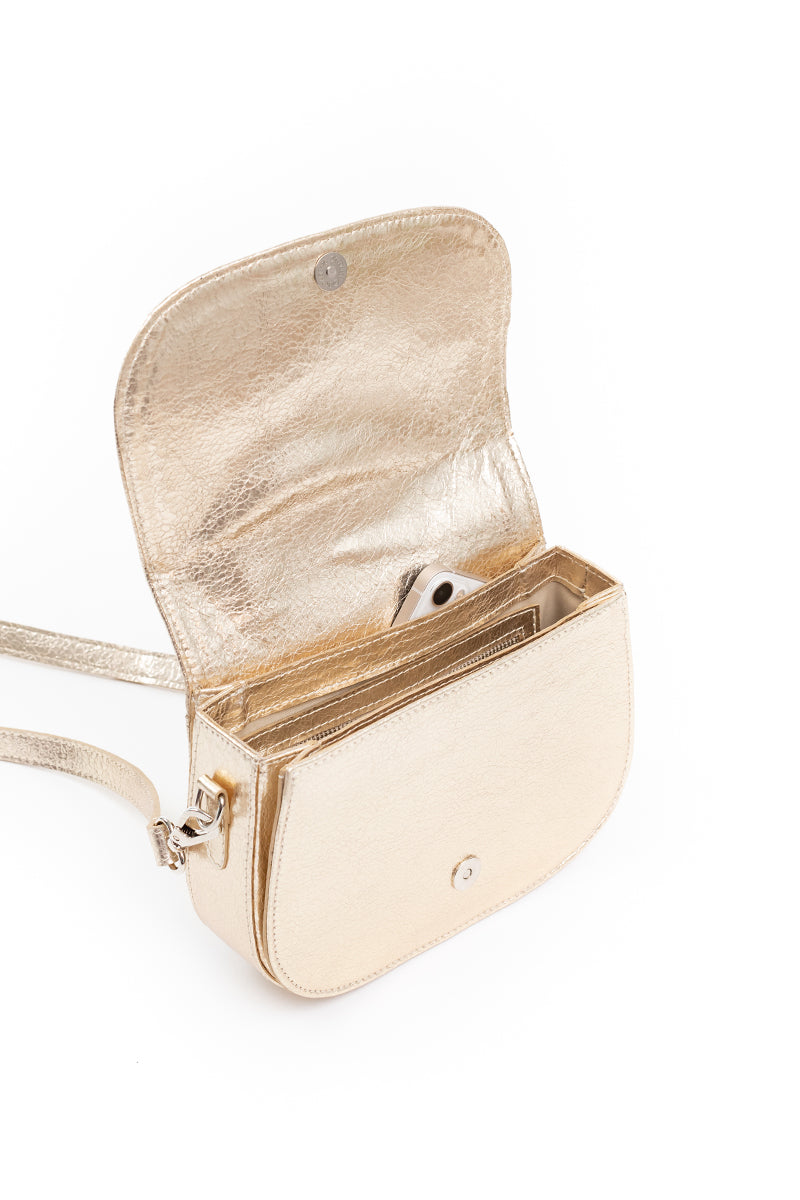 Cartera Amanda <br/> Dorado champaña craque