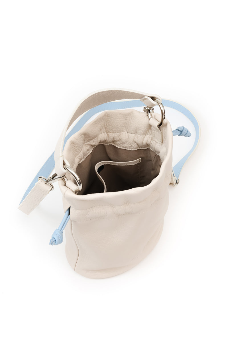 Cartera Aurora <br/> Marfil con celeste