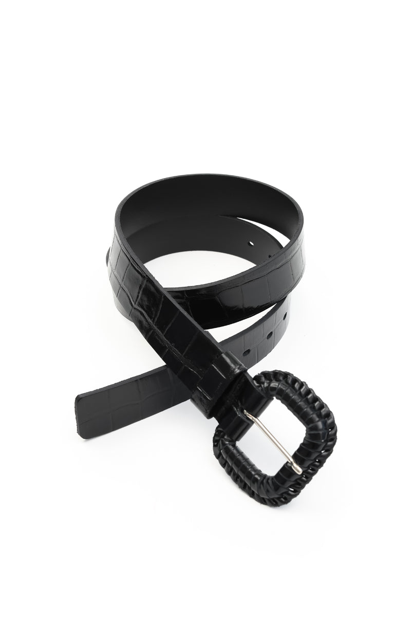 Cinturón Marie Croco Negro