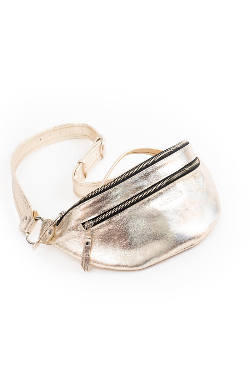 Riñonera Filippa <br/> Dorado Champaña craque