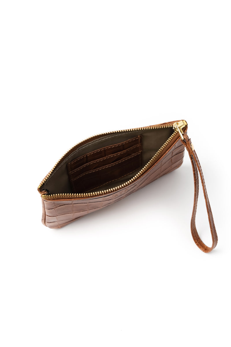 Mini Clutch<br/> Croco Toffee