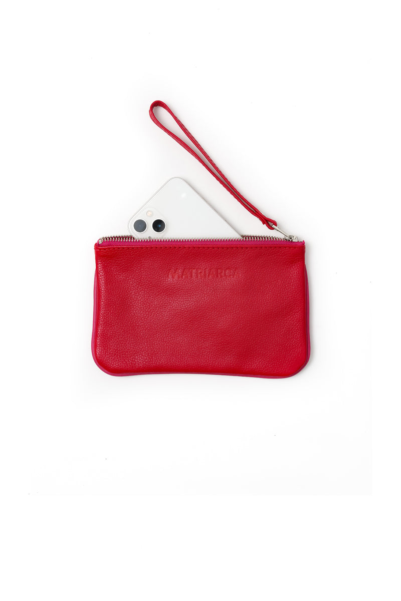 Mini Clutch<br/> Rojo con fucsia