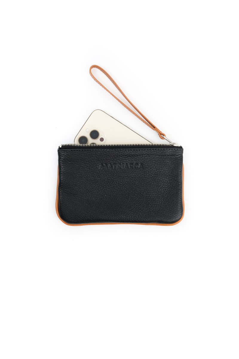 Mini Clutch<br/> Negro con camel