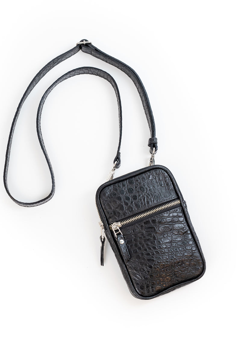 Porta celular Mae <br/> negro croco