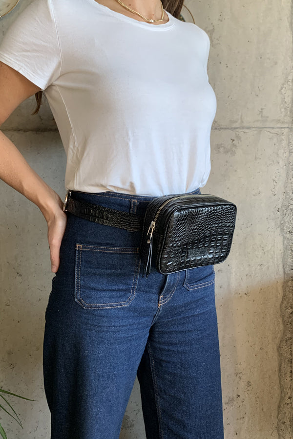 Banano / Cartera Sara<br/> Caimán negro