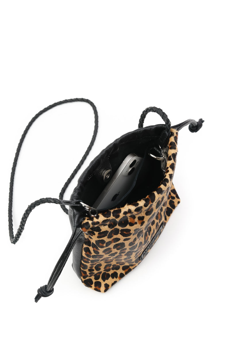 Cartera Clara &lt;br/&gt; Pelo Leopardo con Negro