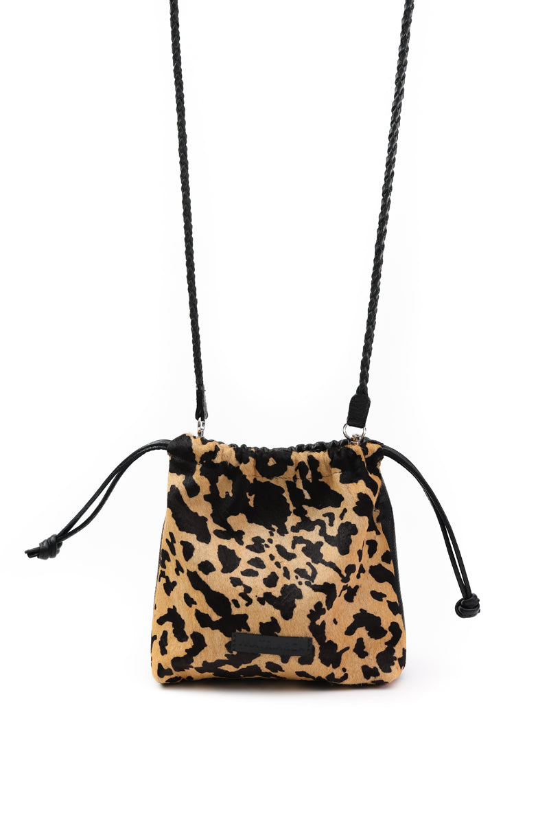 Cartera Clara <br/> Pelo Manchas con Negro
