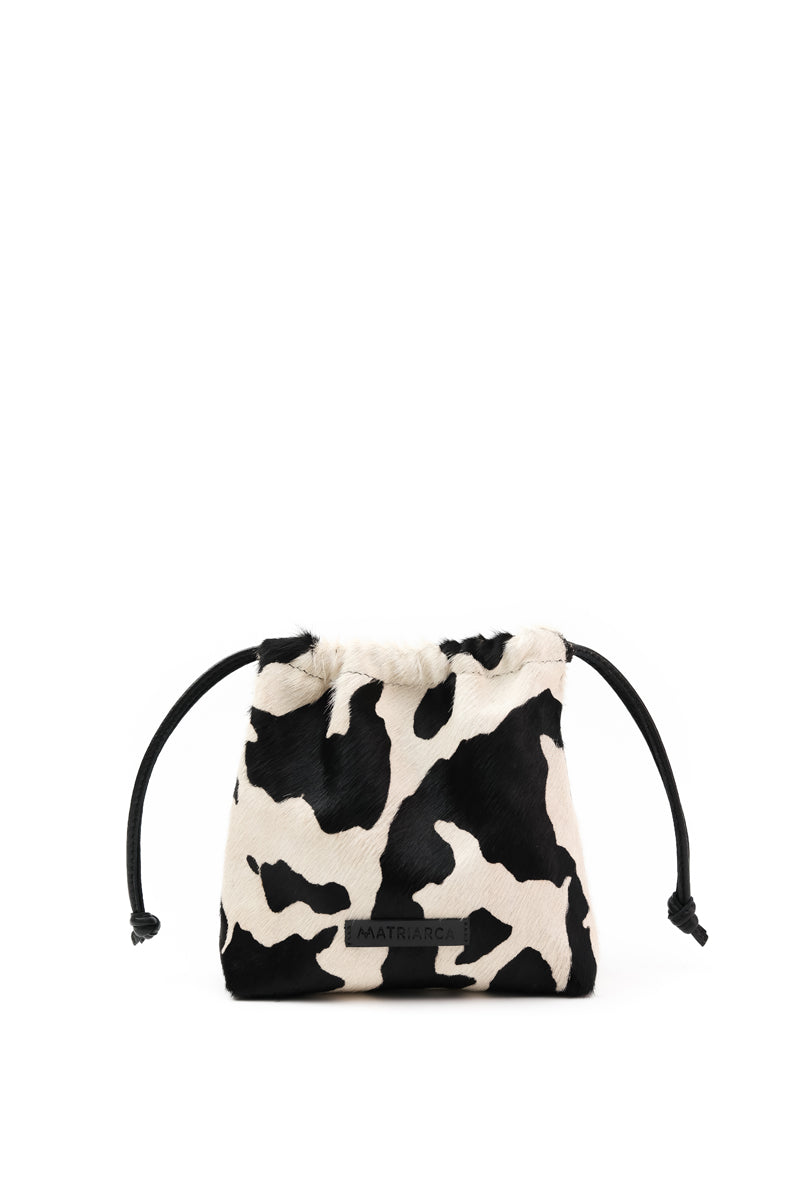 Cartera Clara <br/> Pelo Vaca con Negro
