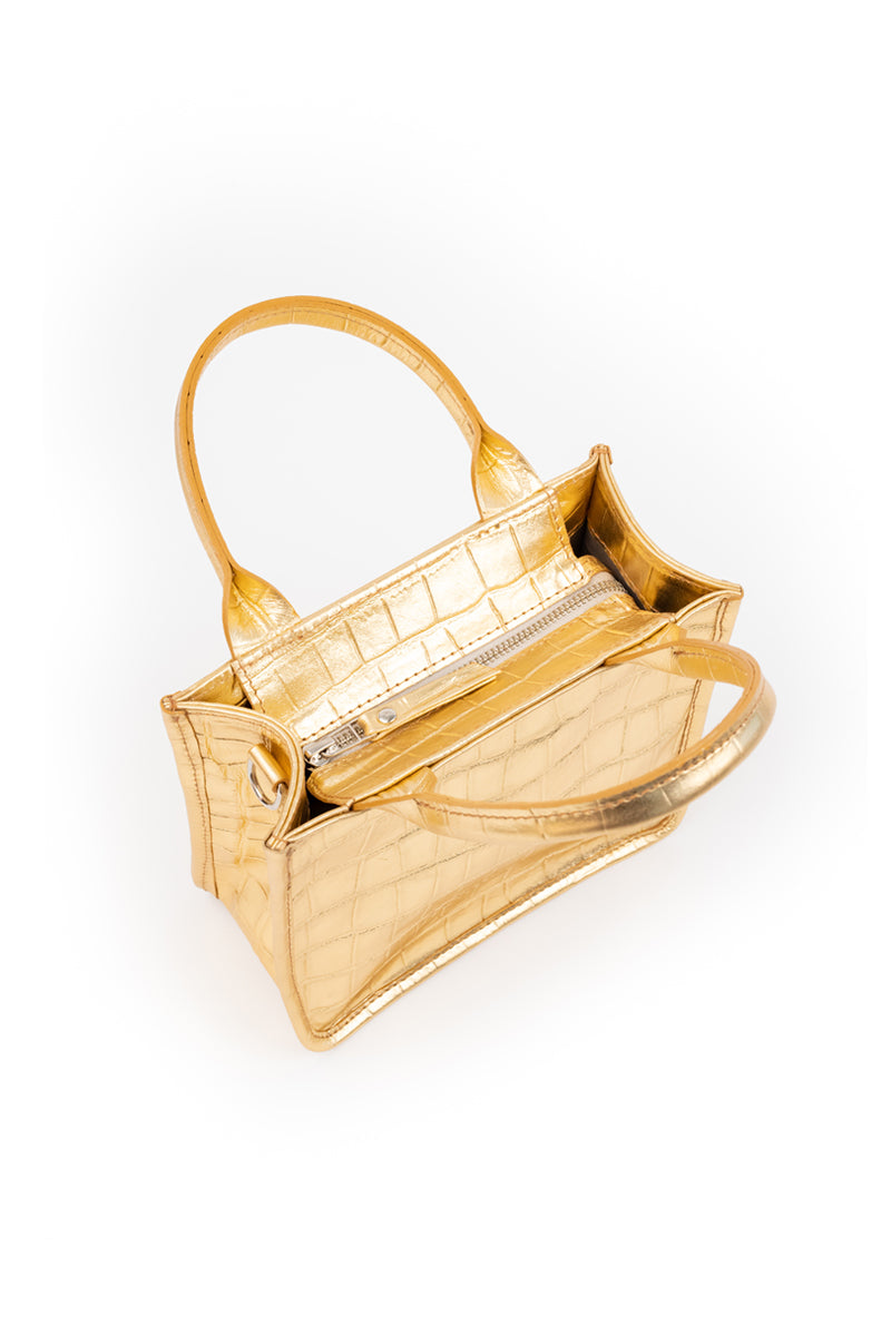 Cartera Jacinta <br/> Croco Dorado