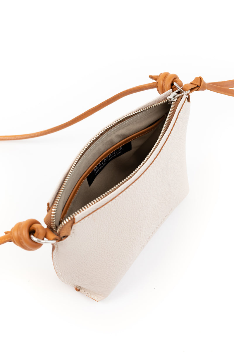 Cartera Lia <br/> Marfil con camel