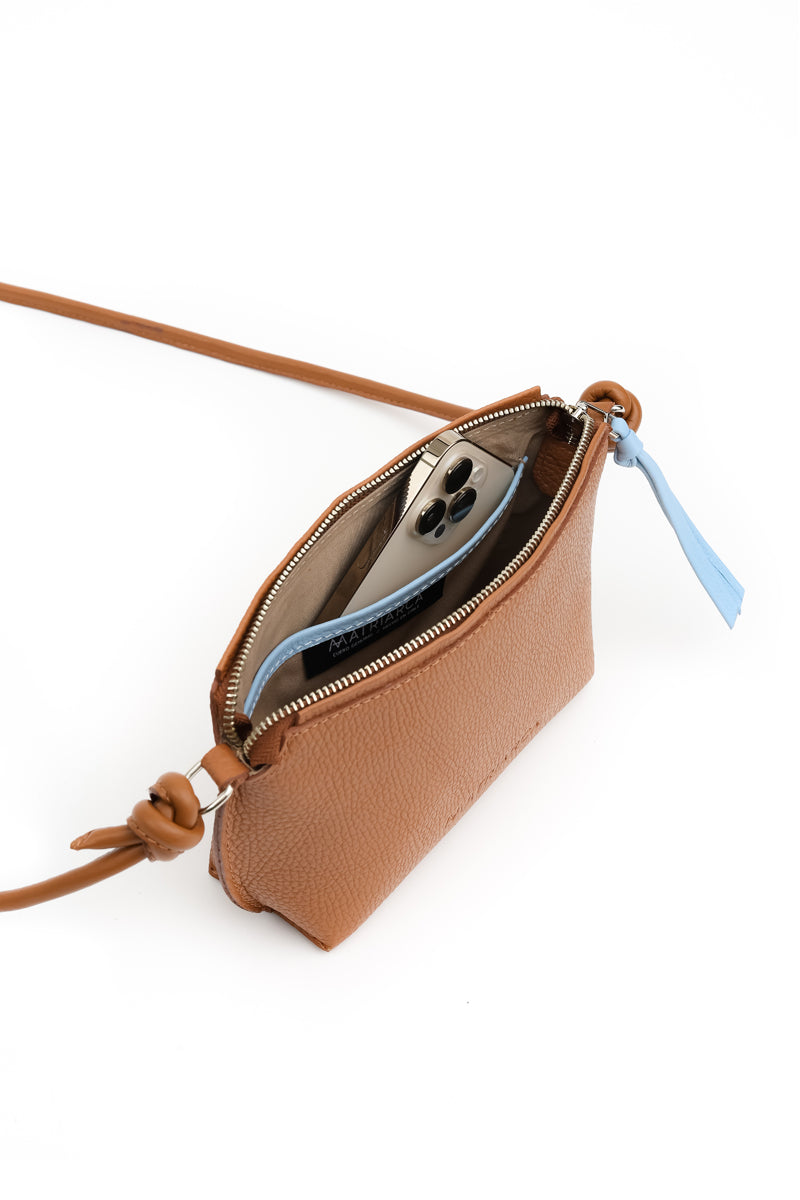 Cartera Lia <br/> Camel con celeste