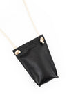 Porta celular Sofía <br/> texturado negro con champaña
