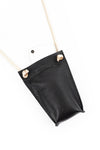 Porta celular Sofía <br/> texturado negro con champaña