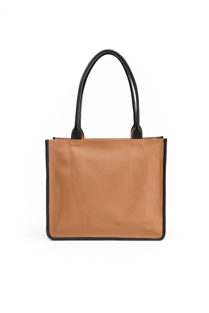 Cartera Bruna Bicolor <br/> Camel con Negro