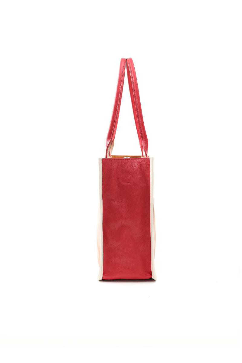 Cartera Bruna Tricolor <br/> Camel · roja · marfil