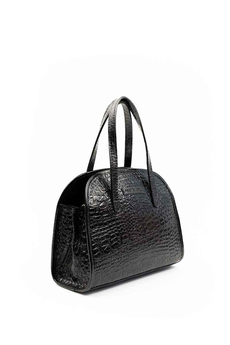 Cartera Josefa <br/> Croco Richato Negro