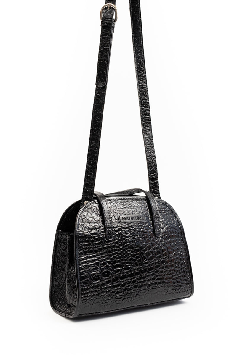 Cartera Josefa <br/> Croco Richato Negro