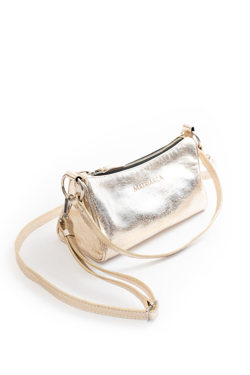 Cartera Julieta <br/> Dorado Champaña Craque