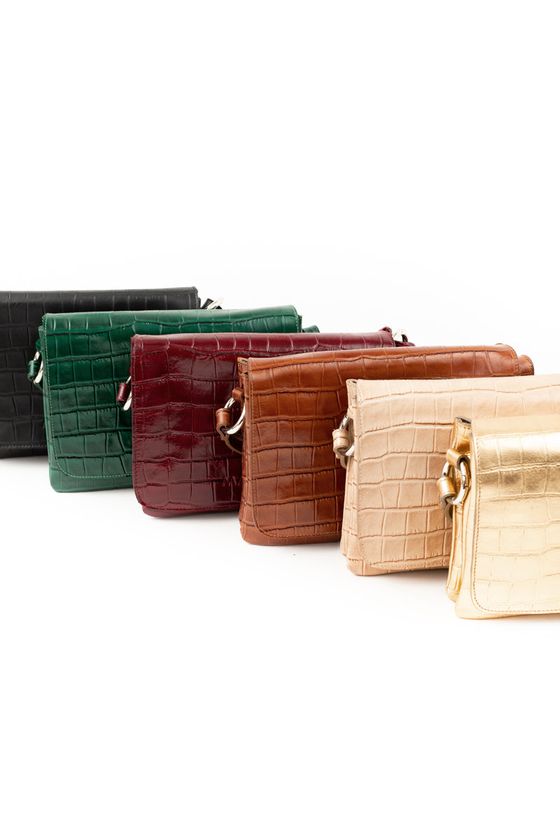 Cartera Jose <br/> Croco Granate