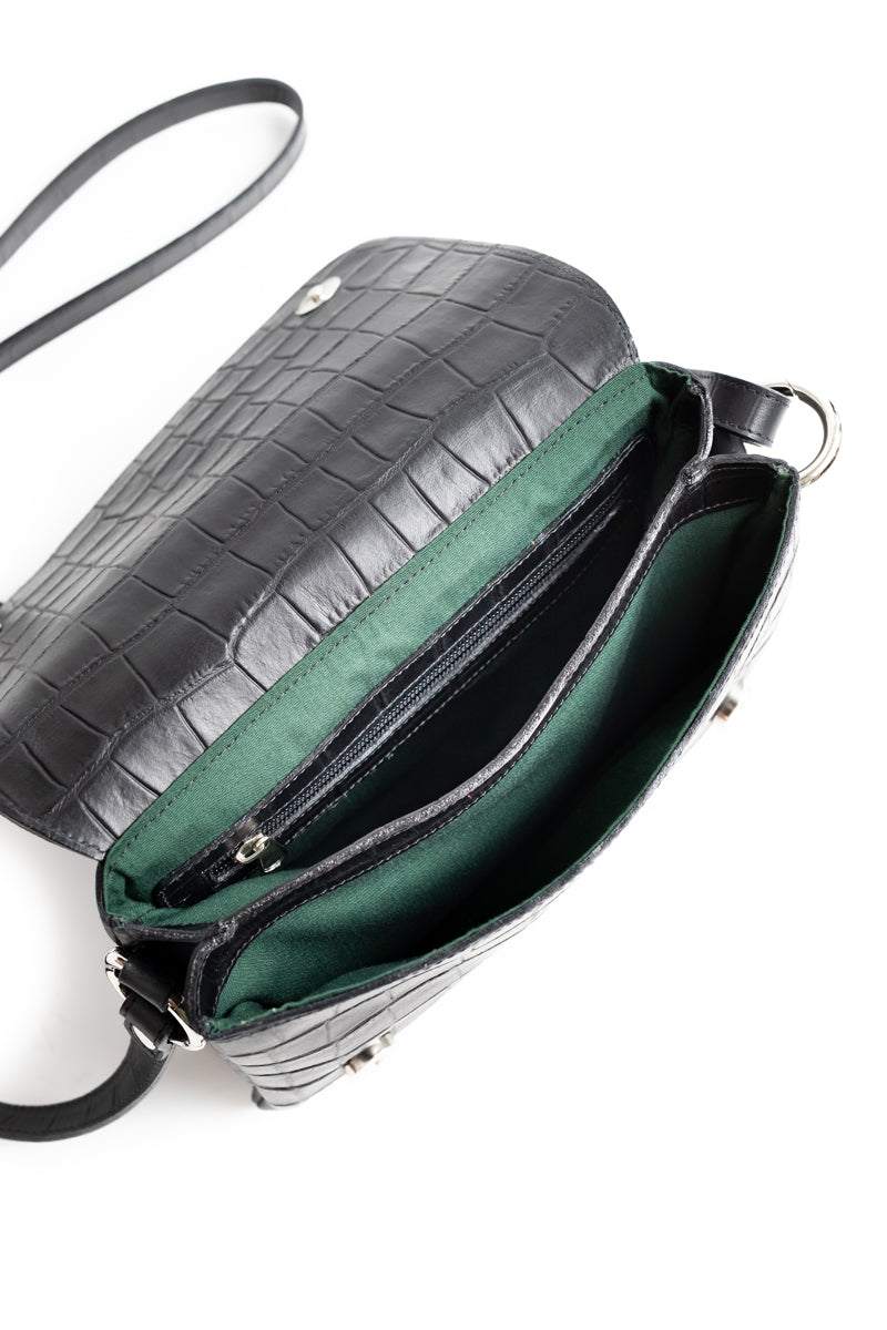 Cartera Jose <br/> Croco Negro