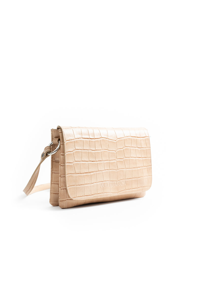 Cartera Jose <br/> Croco Beige