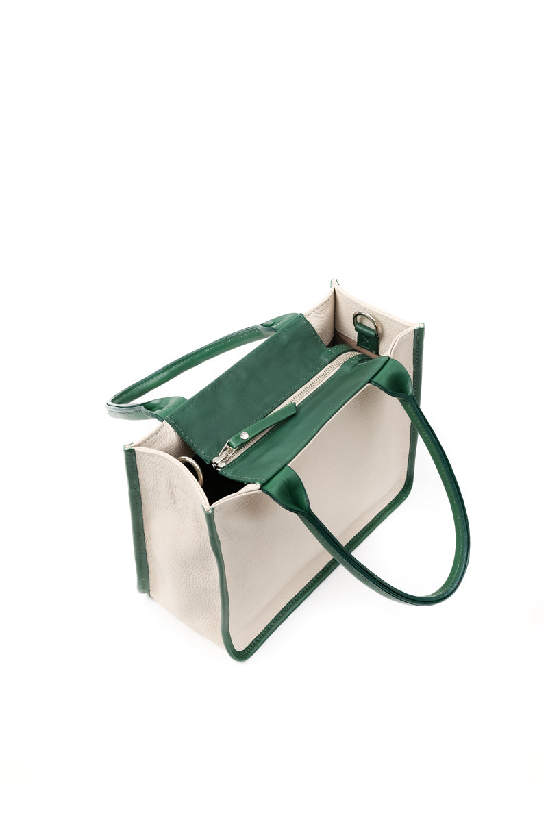 Cartera Teresa &lt;br/&gt; Marfil con Verde