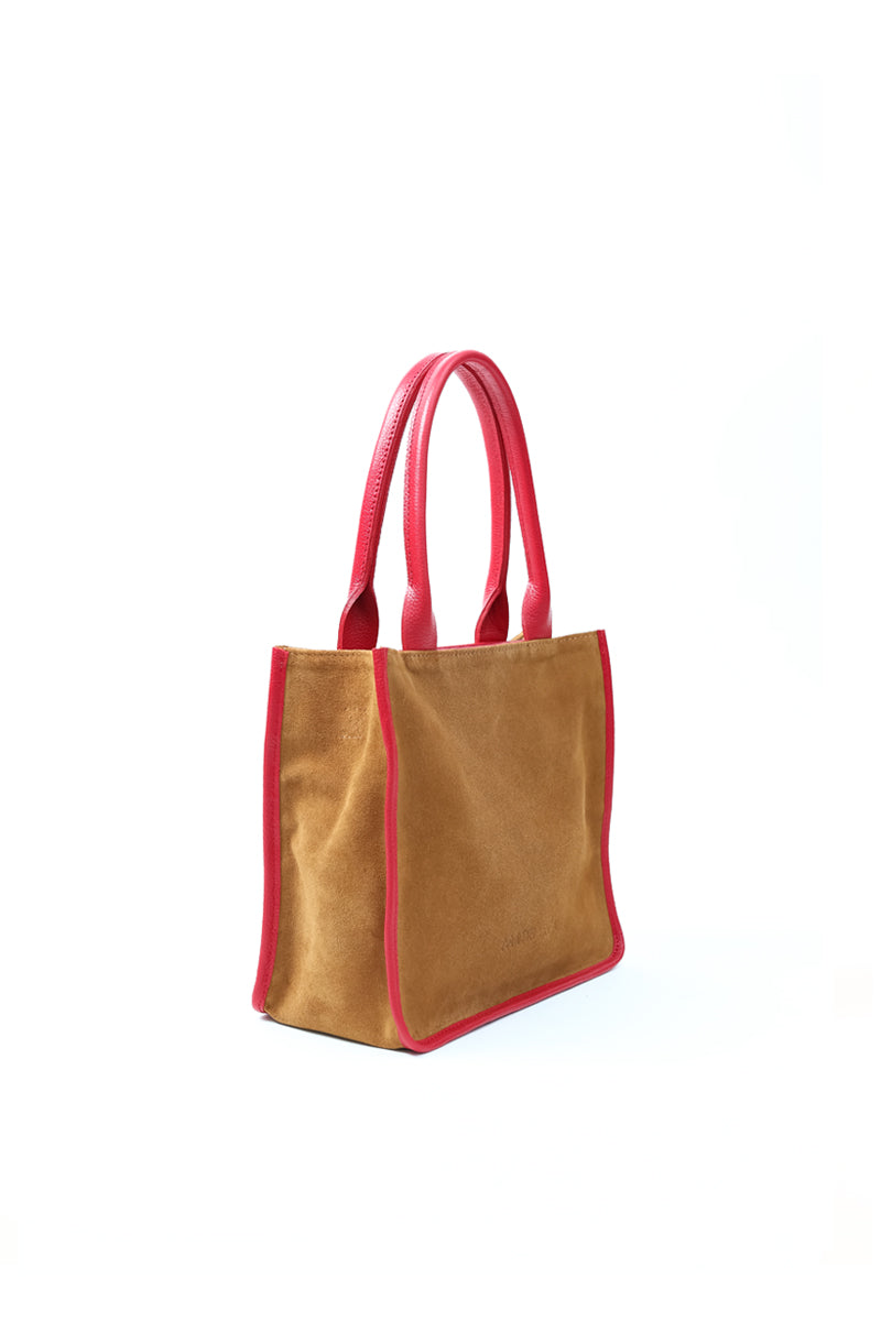 Cartera Teresa &lt;br/&gt; Camel con rojo