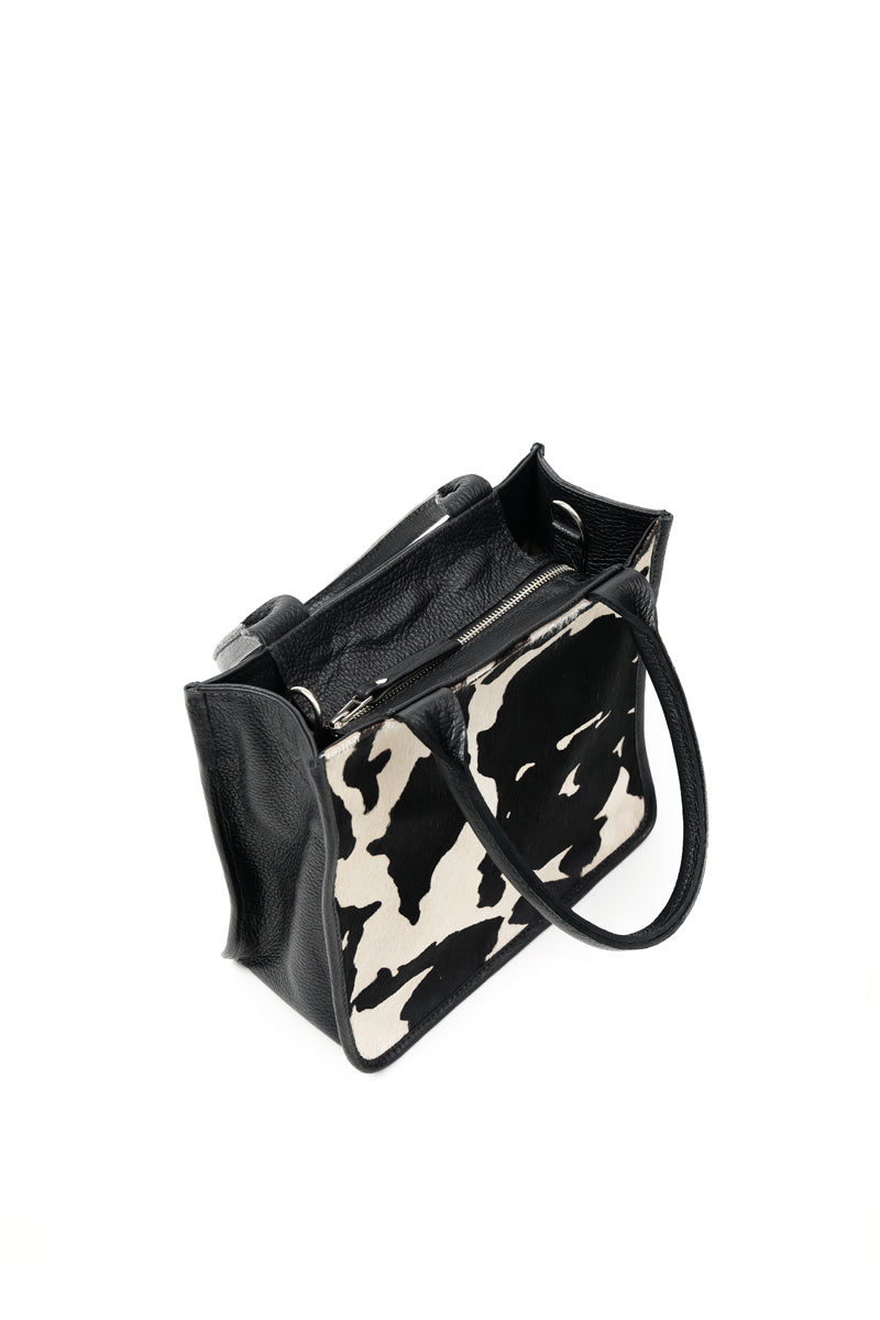 Cartera Teresa &lt;br/&gt; Print Vaca con Negro