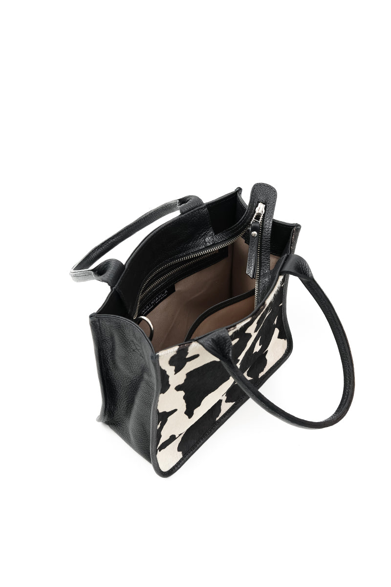 Cartera Teresa <br/> Print Vaca con Negro
