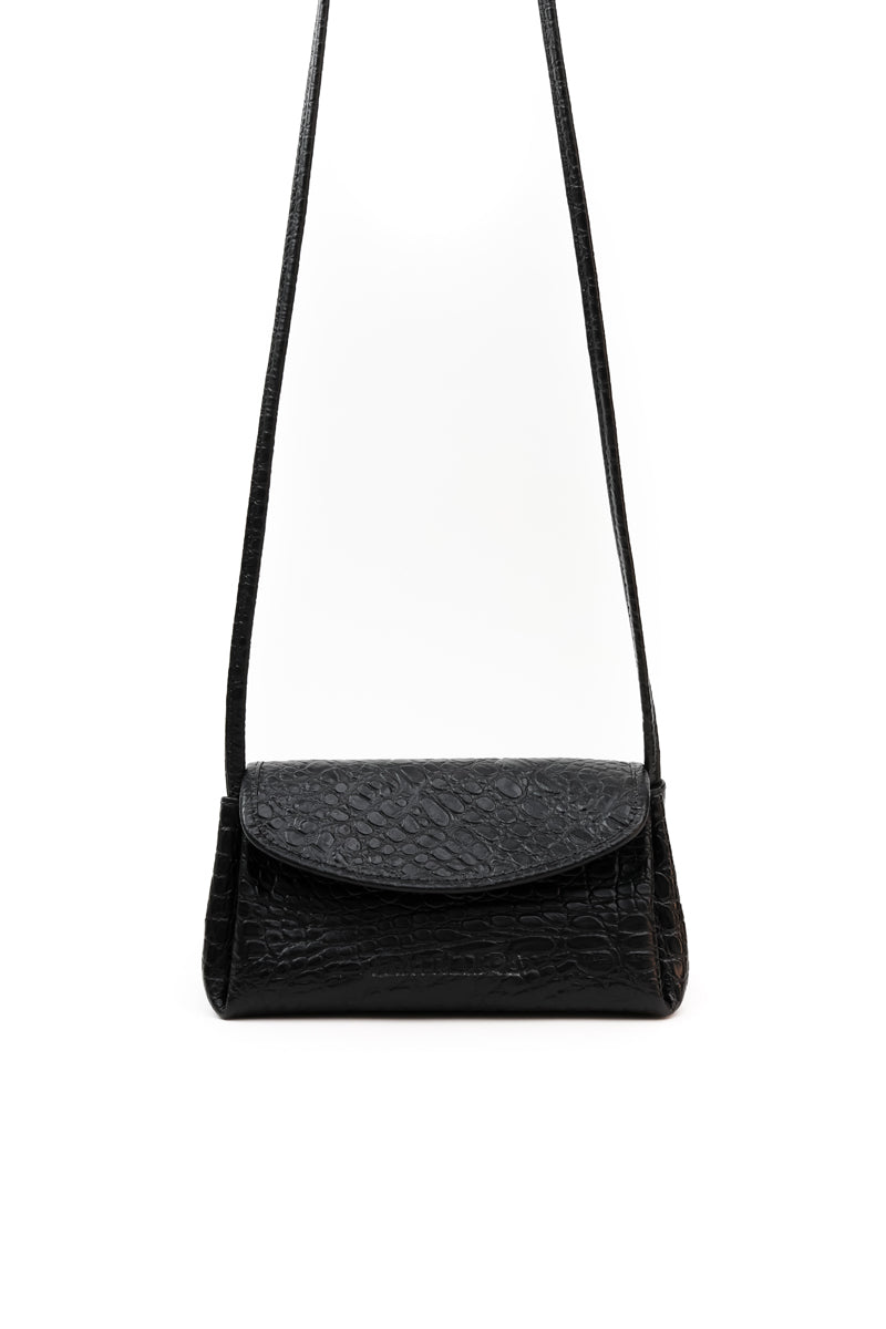 Cartera Zoe <br/> croco negro