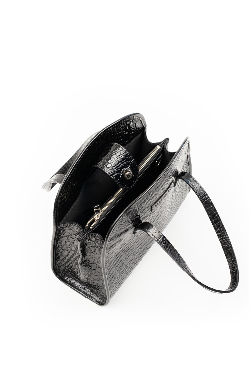 Cartera Josefa &lt;br/&gt; Croco Richato Negro