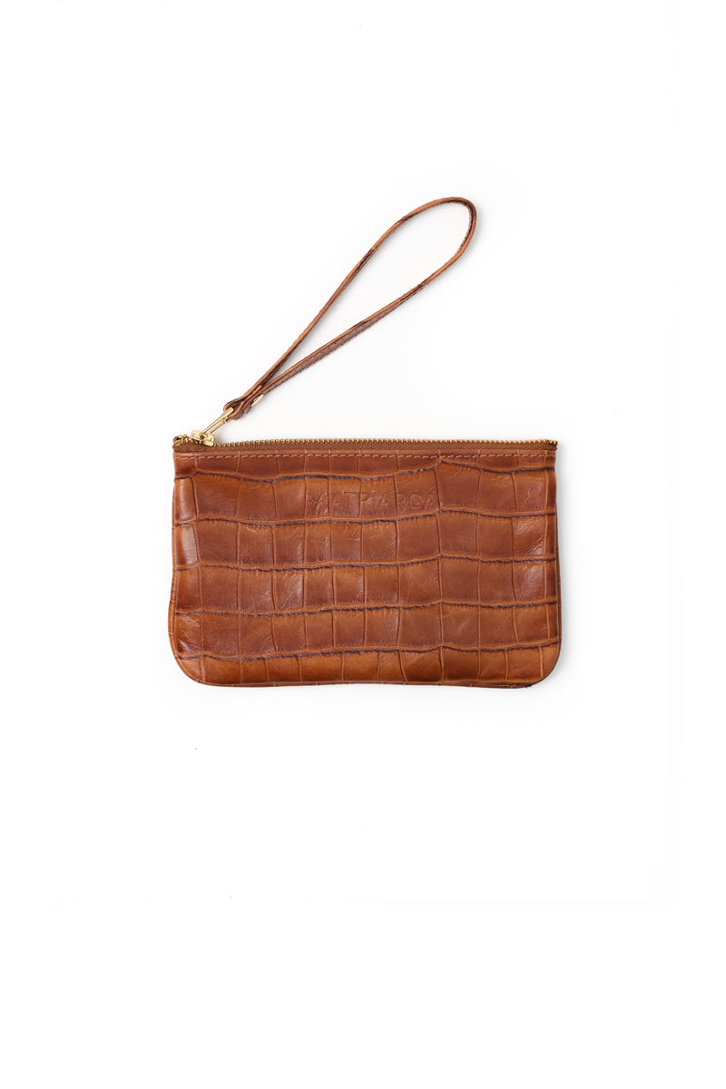 Mini Clutch<br/> Croco Toffee
