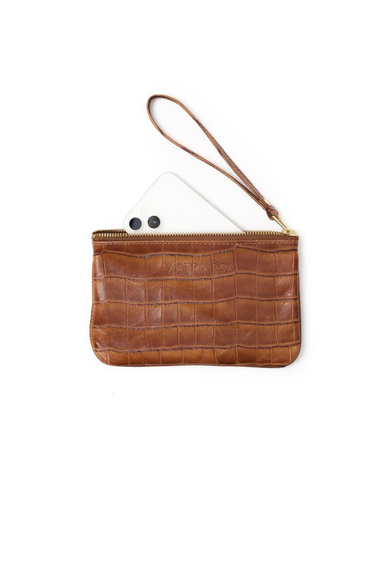Mini Clutch<br/> Croco Toffee