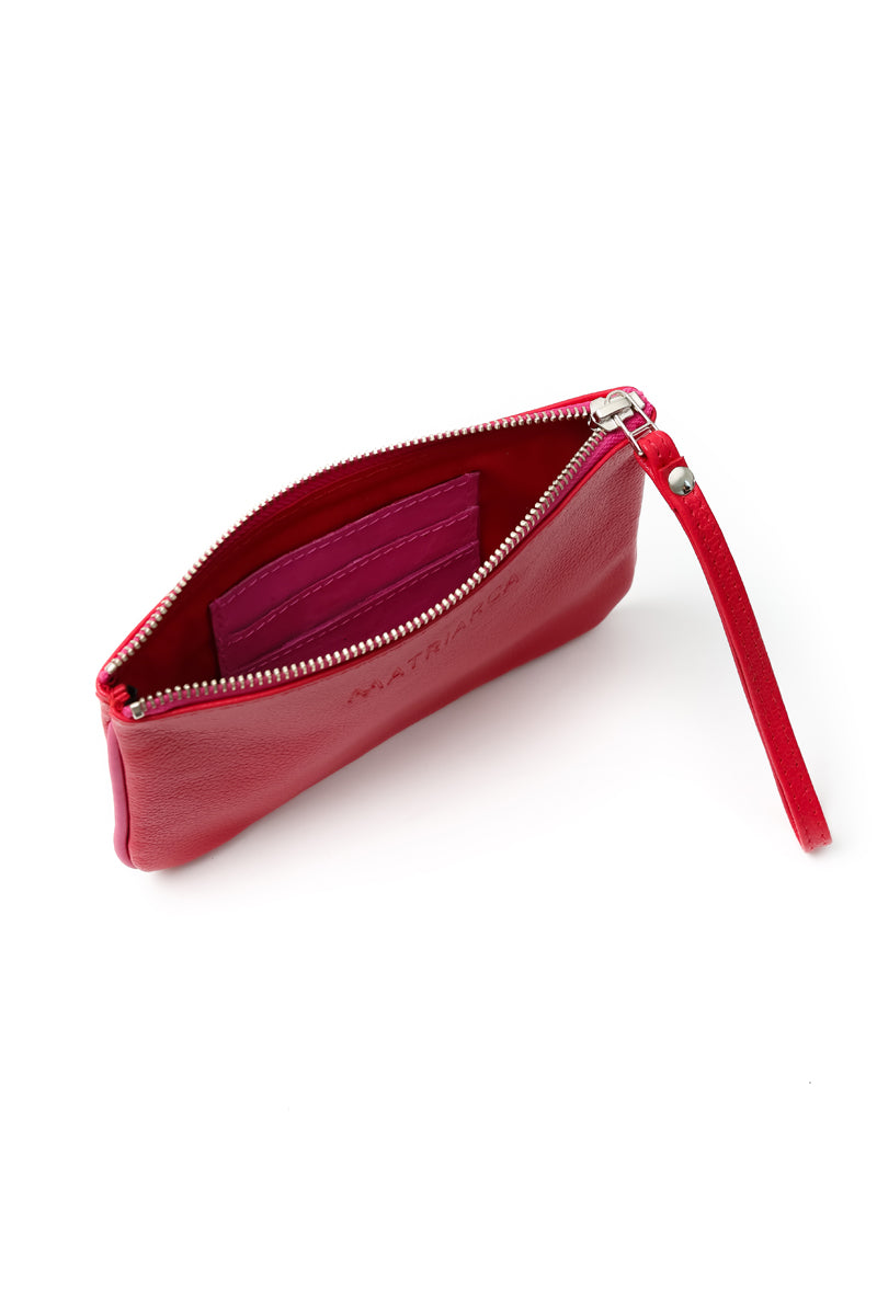 Mini Clutch<br/> Rojo con fucsia