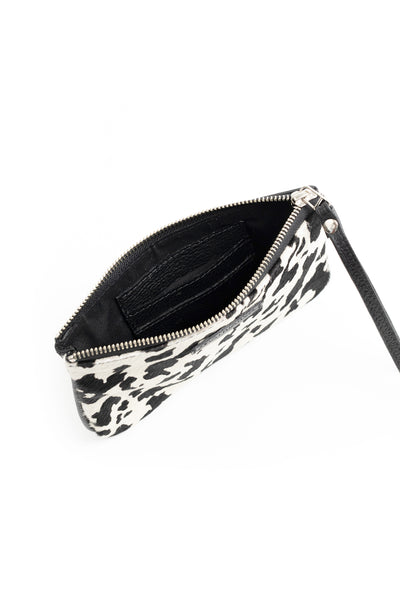 Mini Clutch<br/> Pelo blanco y negro