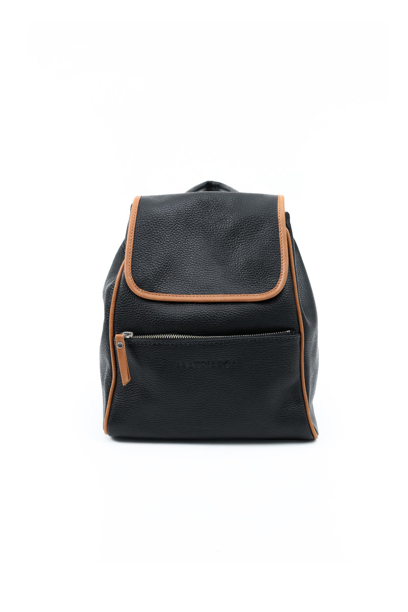 Mochila Irene &lt;br/&gt; Negra con vivo Camel