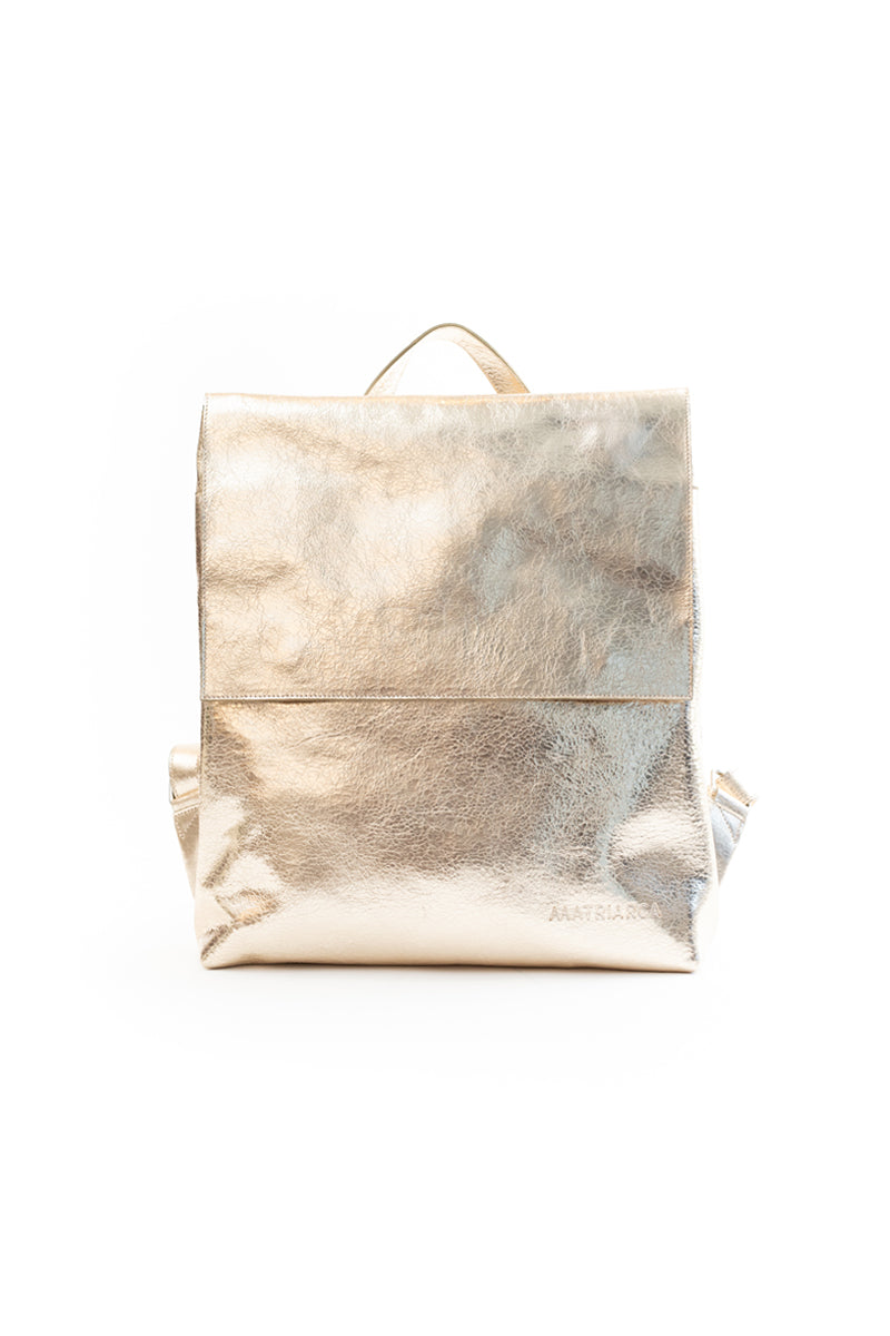 Mochila Simone&lt;br/&gt;Dorado Champaña craque