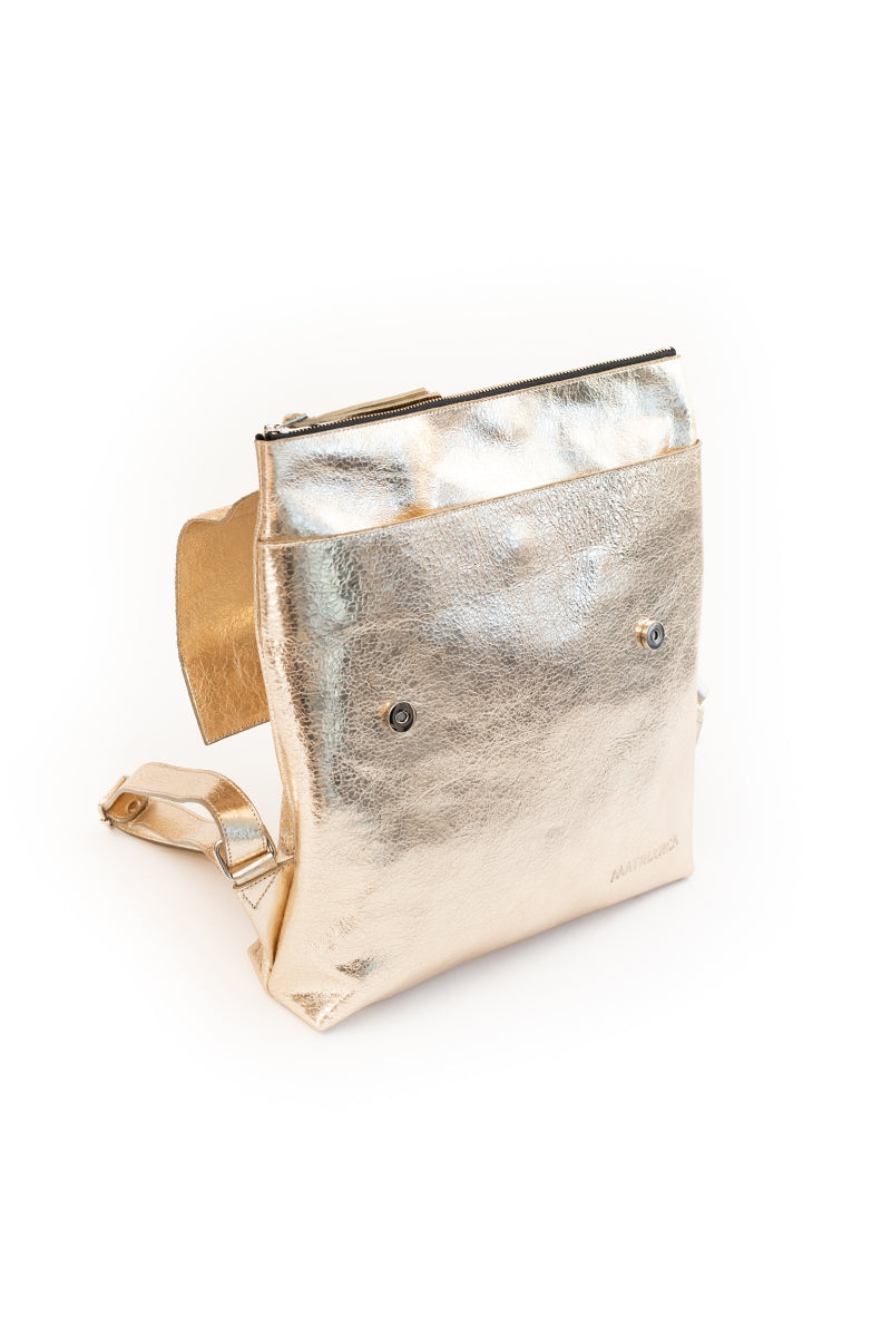 Mochila Simone<br/>Dorado Champaña craque